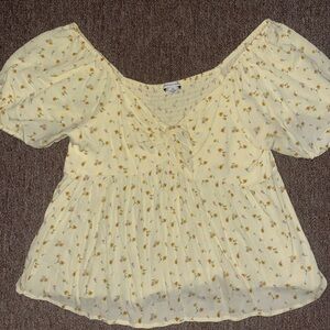 American Eagle Yellow Blouse Shirt